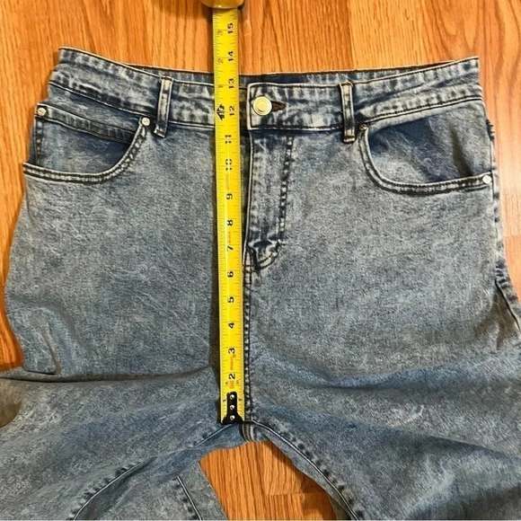 SO Wide Leg Vintage Flare High Rise Denim Juniors Size 15 Blue Acid Mom Pants - Picture 9 of 11